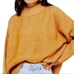 NWT Topshop Yellow Mockneck Sweater XL